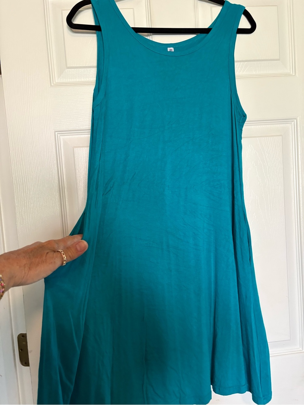 Sleeveless Teal A-Line Dress by